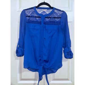Blue Button Up Blouse Size S